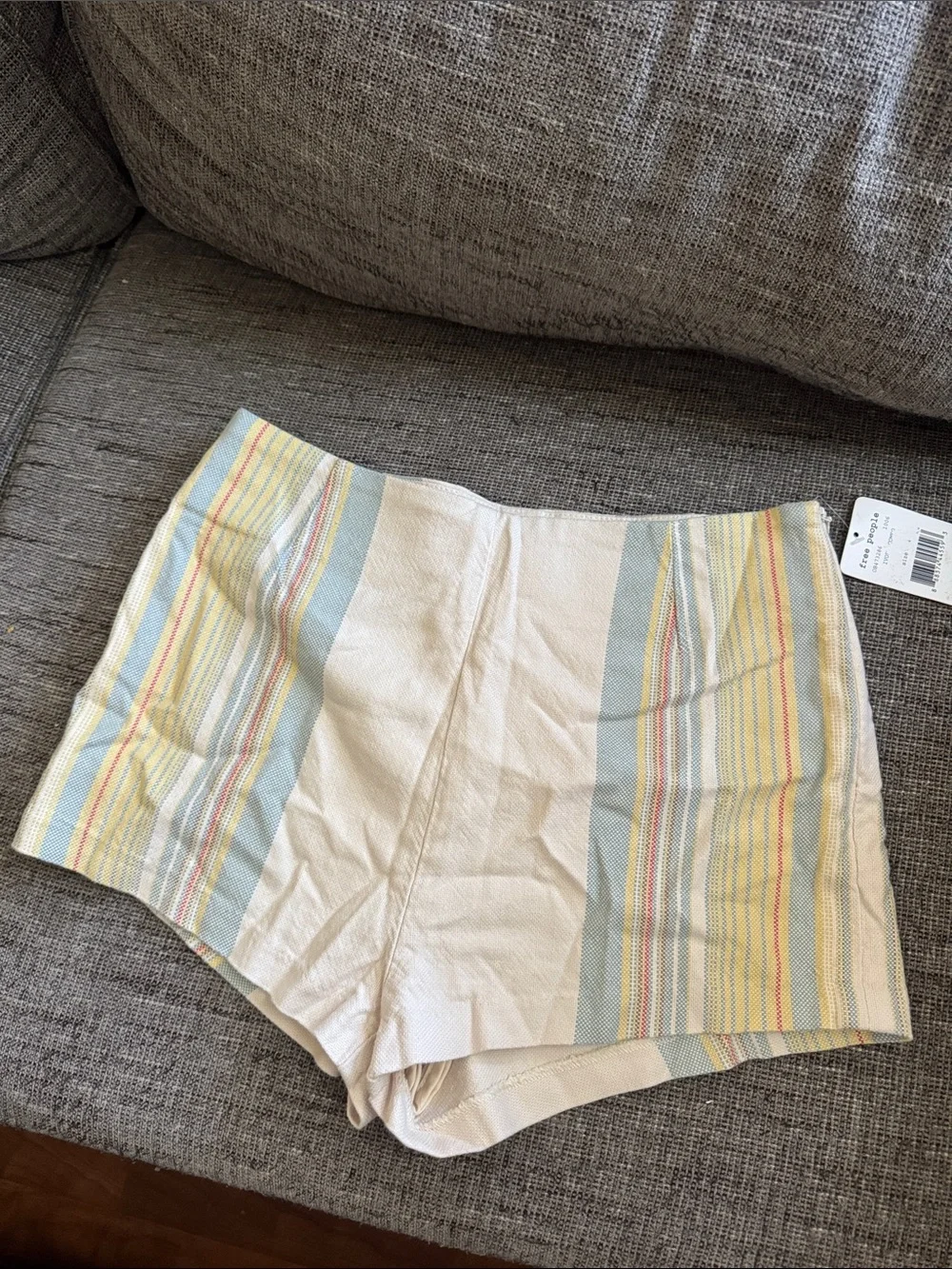Free People Pastel Stripe High-Waist Shorts